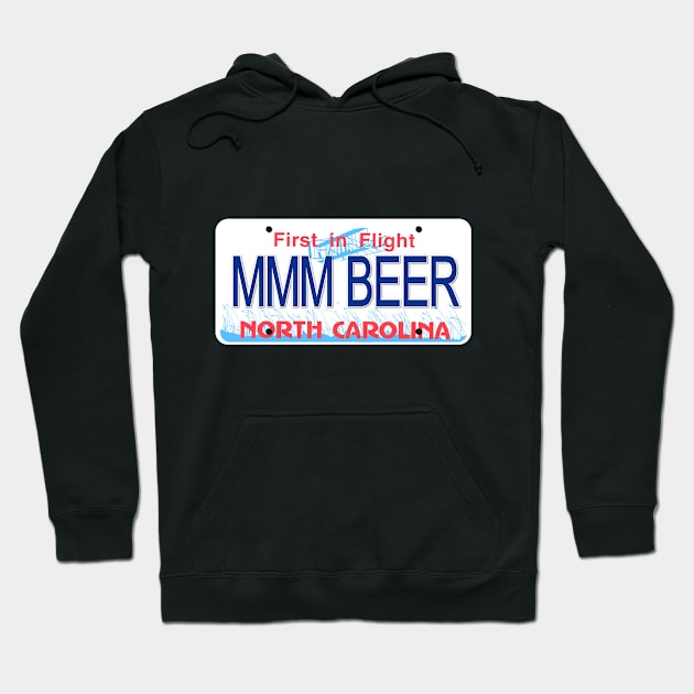 MMM Beer North Carolina License Plate Hoodie by Mel's Designs